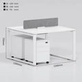 White Wooden Computer Desk with Metal Frame L954853