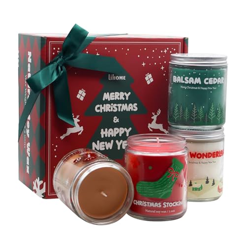 4 Pack Natural Soy Wax Christmas Candles G7116