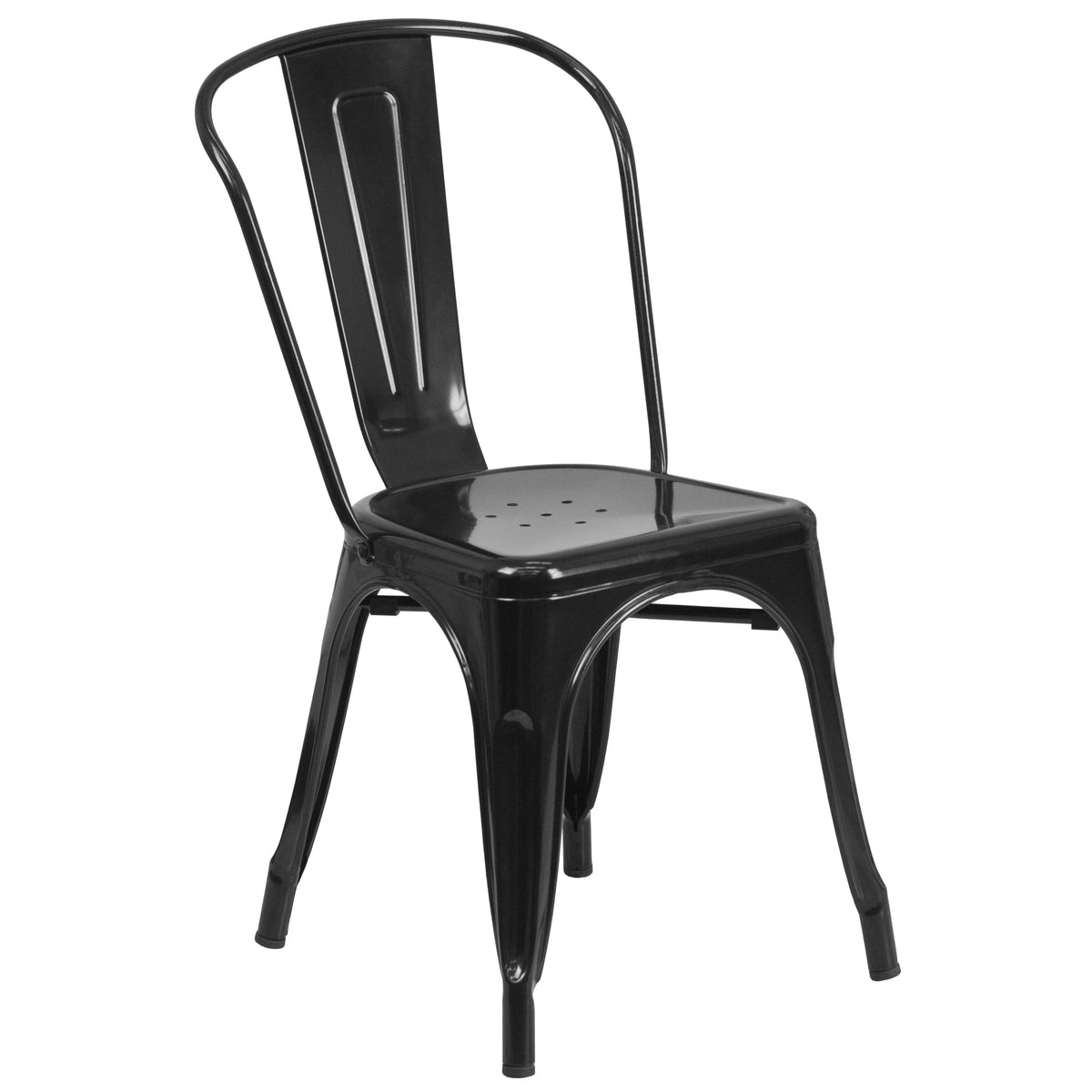 Black Metal Stackable Chair J478