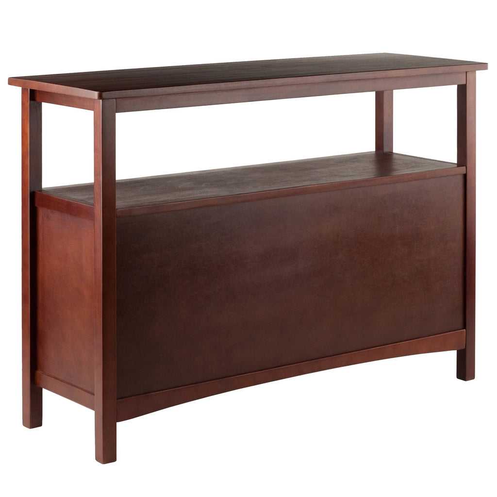 Walnut Finish Wood Buffet Display Cabinet I79268