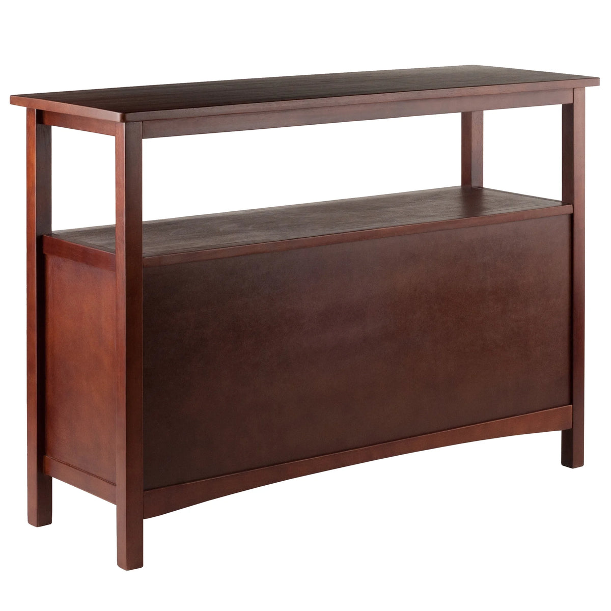 Walnut Finish Wood Buffet Display Cabinet I79268