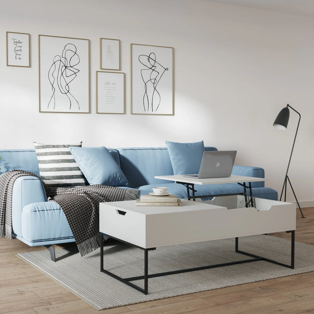 White Half Lift Top Coffee Table X661