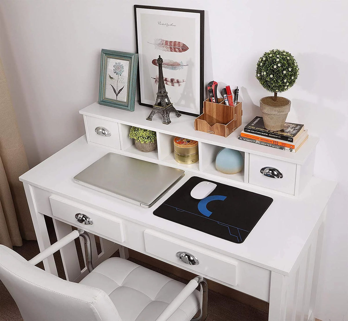Writing Desk with Drawer Storage and Removable Hutch Q2418