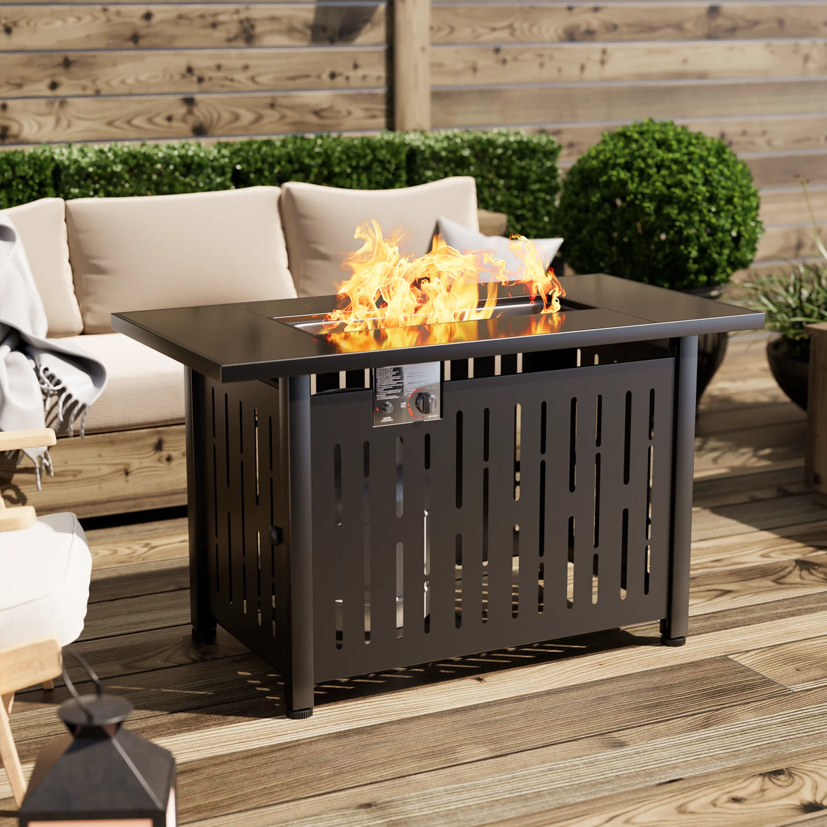 43 inch Propane Gas Fire Table 50000 BTU Outdoor Wicker F9891