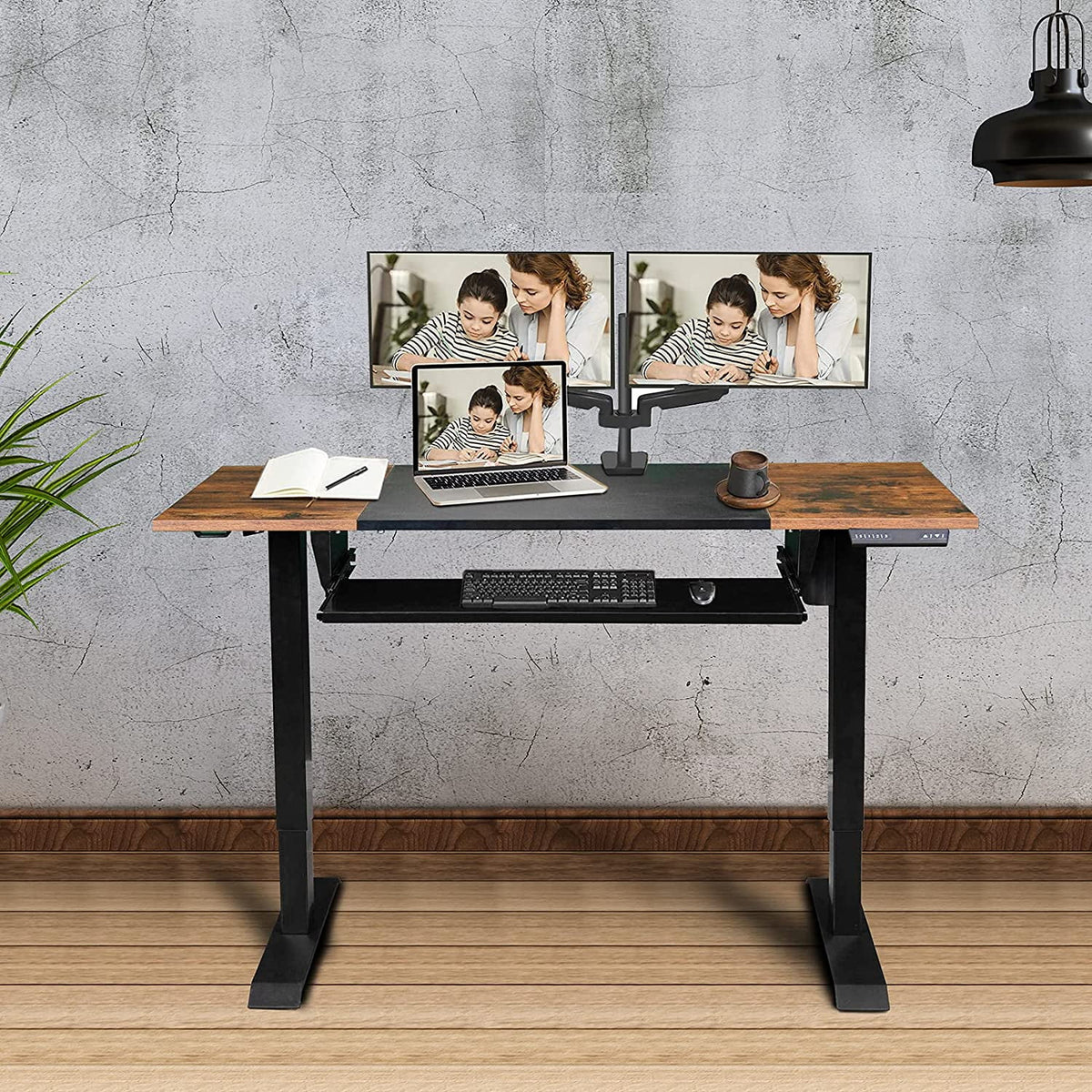 48"x24" Electric Height Adjustable Standing Desk with Drawers G331915