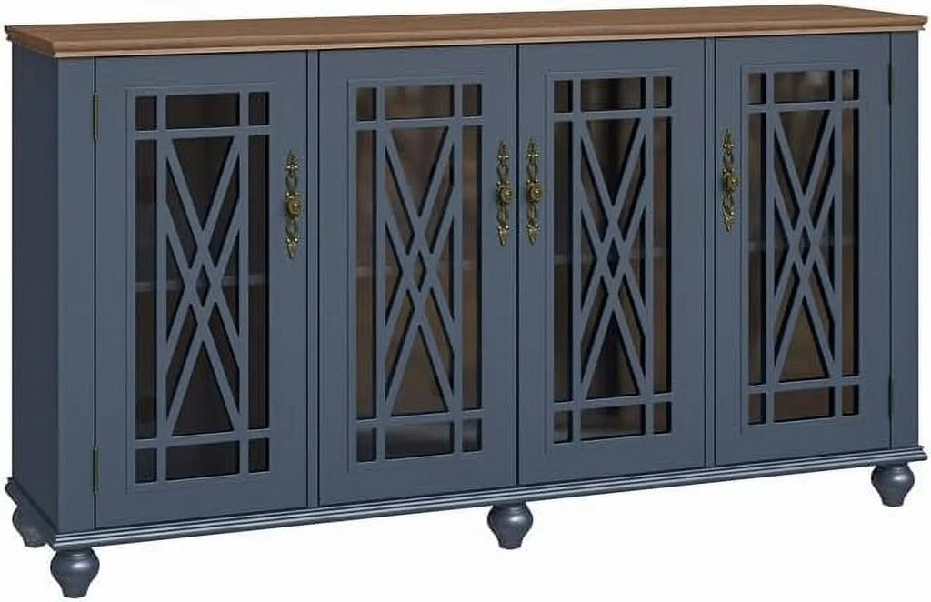 Vintage Wood Kitchen Buffet Sideboard Cabinet E3401