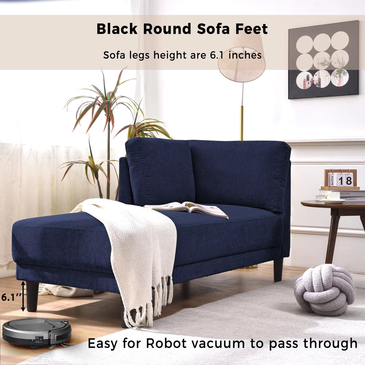 65" Fabric Corner Lounge Chair H63085