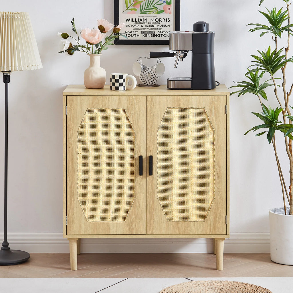 Rattan Kitchen Storage Cabinet Buffet S845