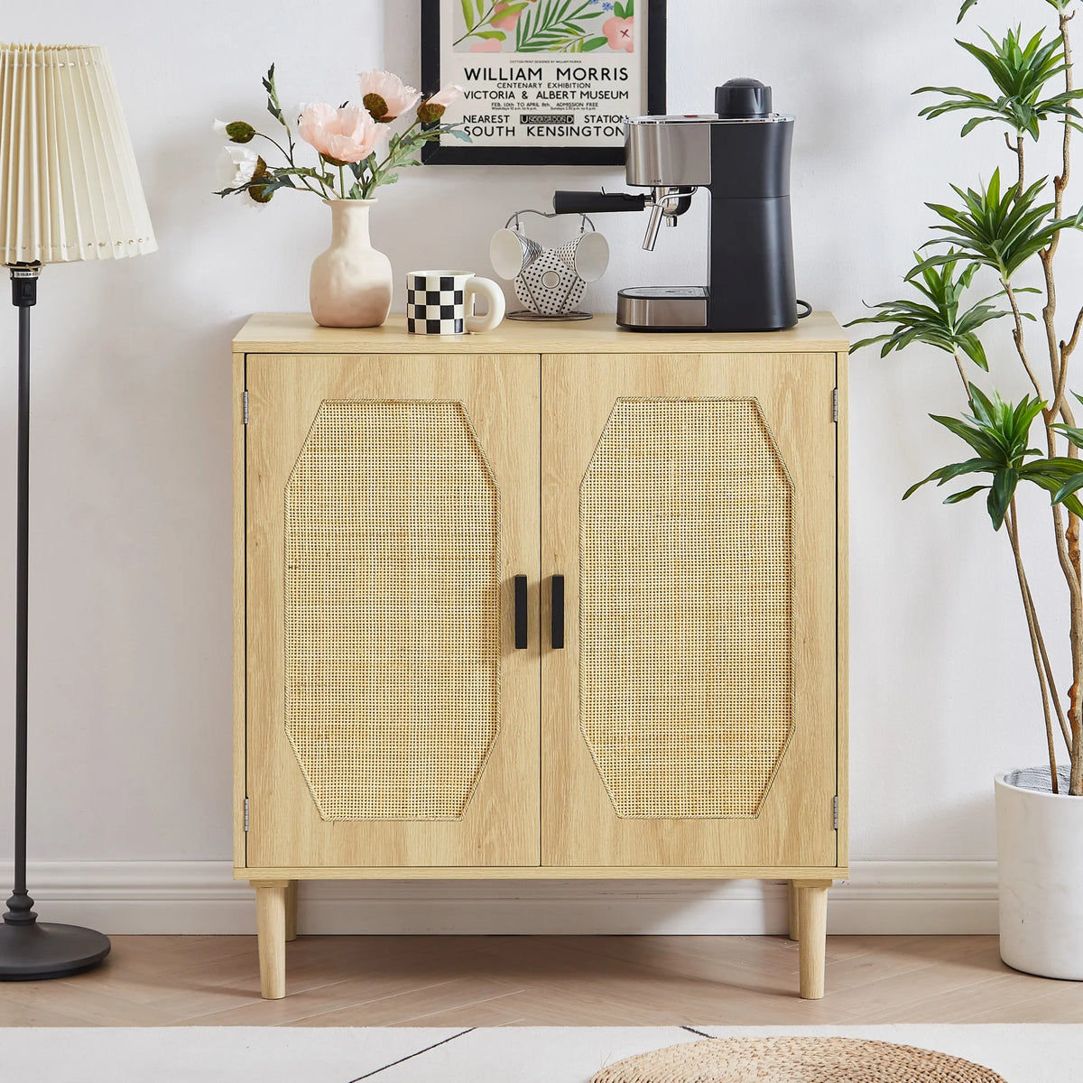 Rattan Kitchen Storage Cabinet Buffet S845