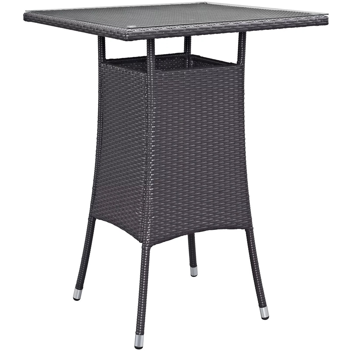 White Rattan 5 Pc Outdoor Patio Bar Table and Chairs Set H86763