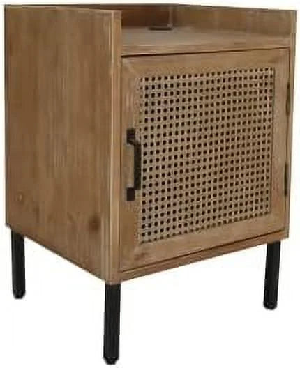 Woven Fronts Nightstand with 2 Drawers D803