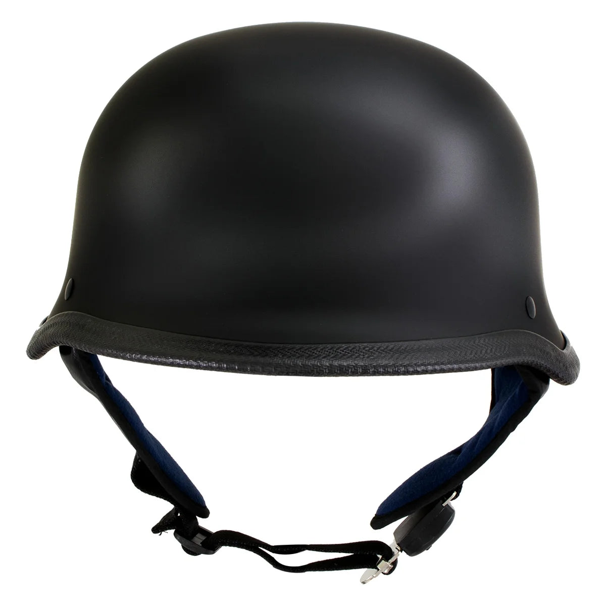 Flat Black Motorcycle Half Helmet Large S1234