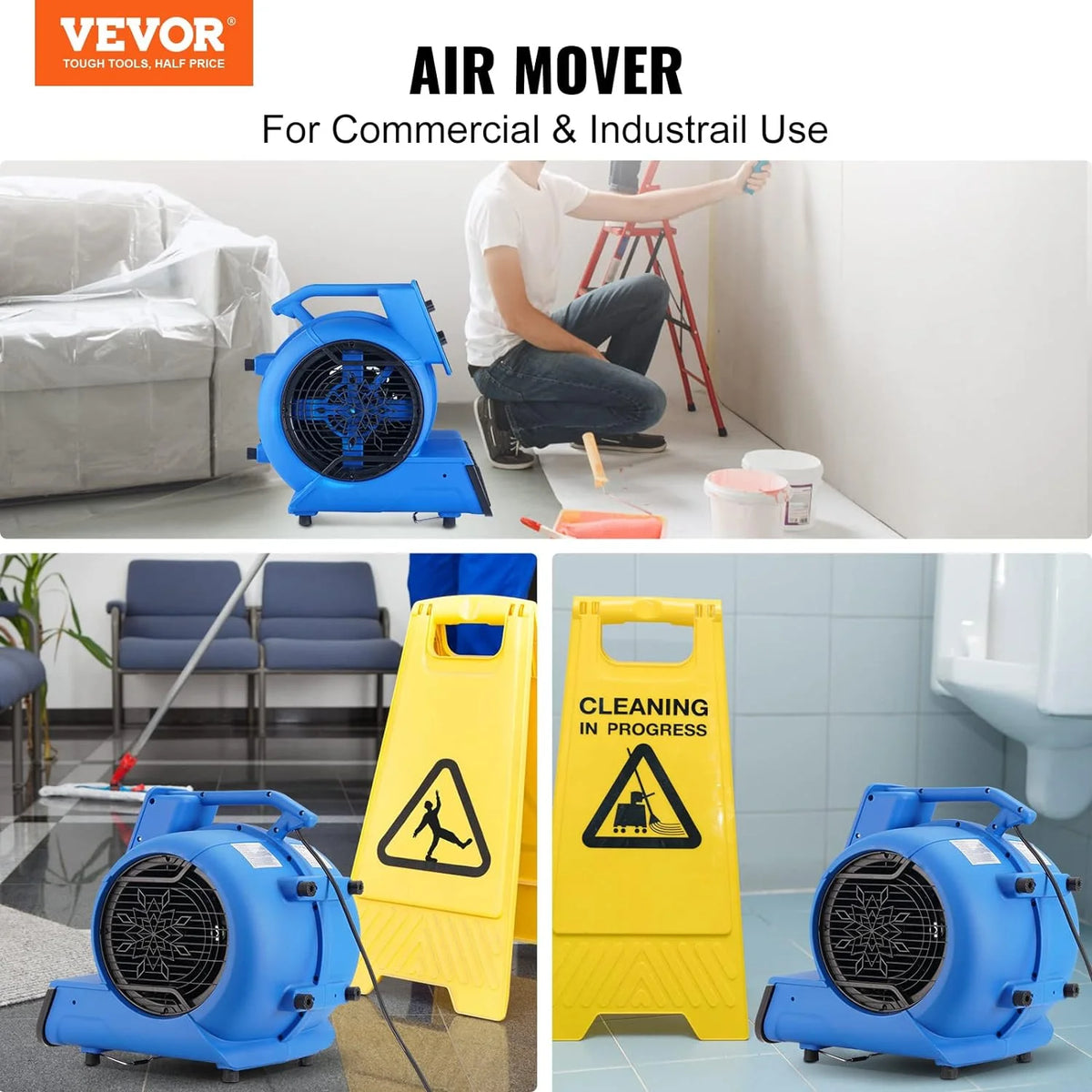 1/2 HP 2600 CFM Portable Floor Blower Fan P733