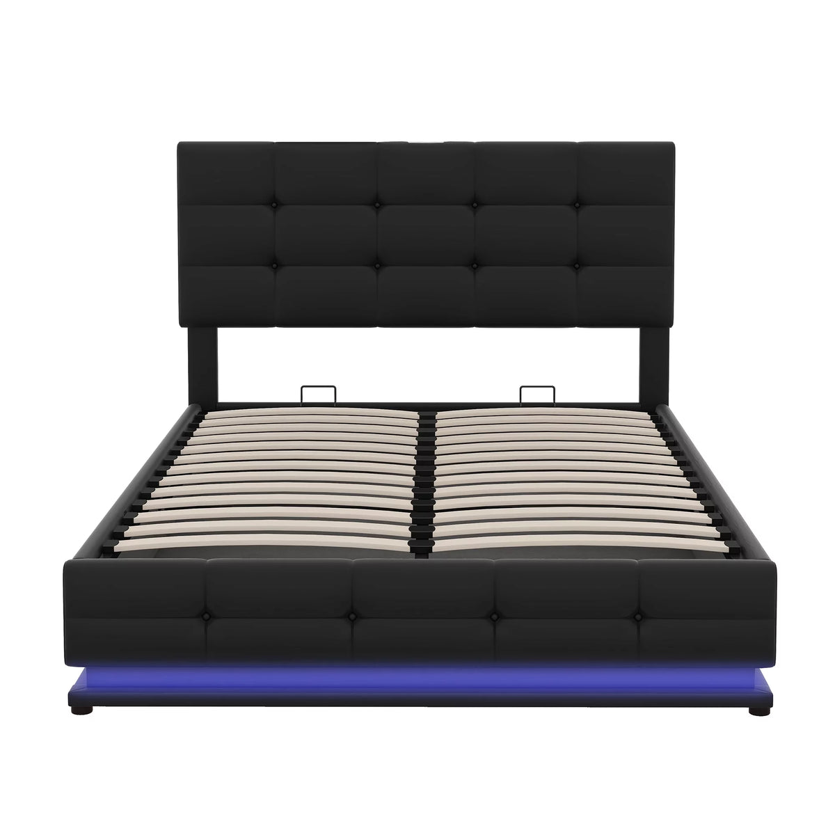 Black Full Size Upholstered Bed Frame with Lift Up Storage V58538