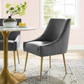 Gray Upholstered Velvet Dining Chair D689662