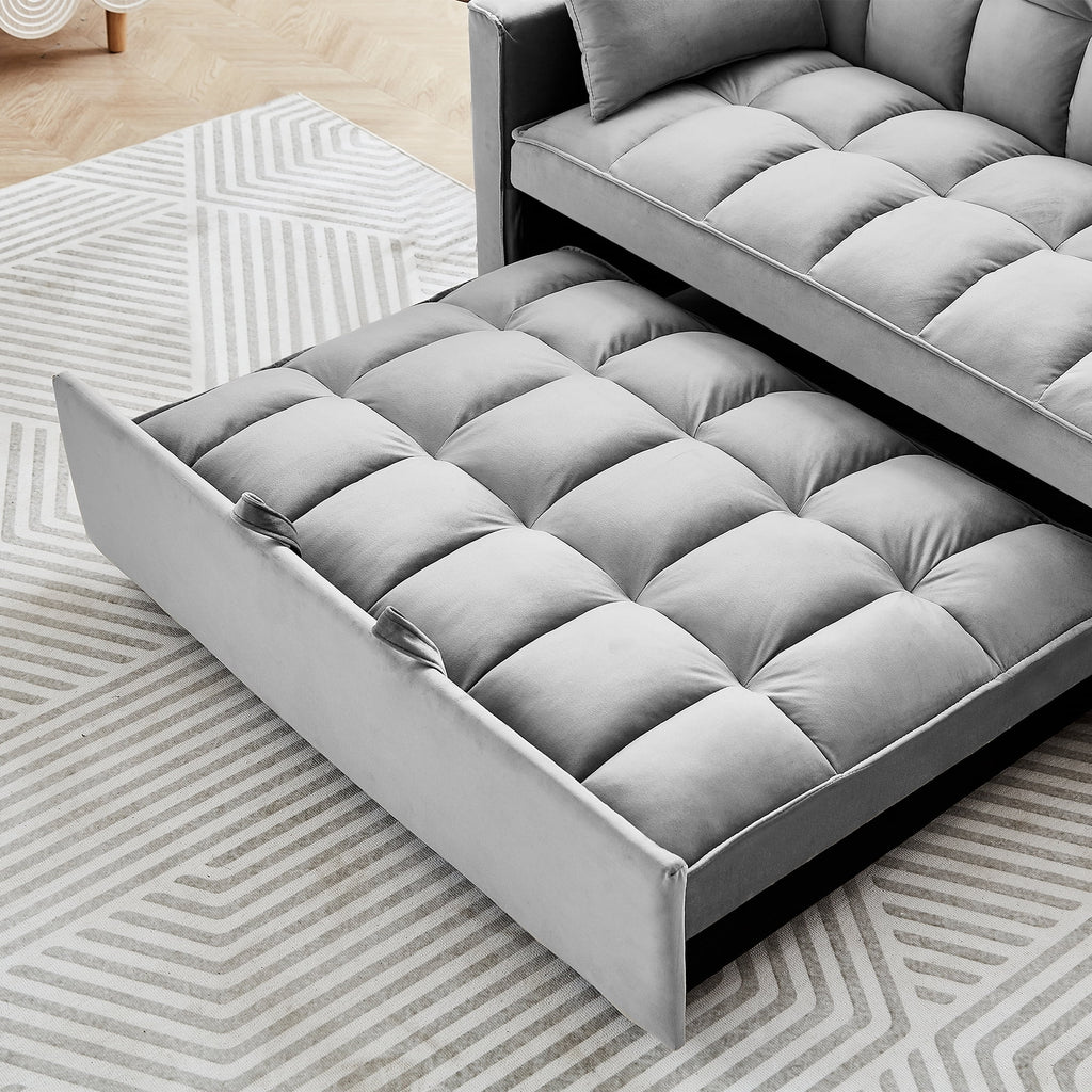 Black Velvet 3 in 1 Sleeper Sofa Bed L68150