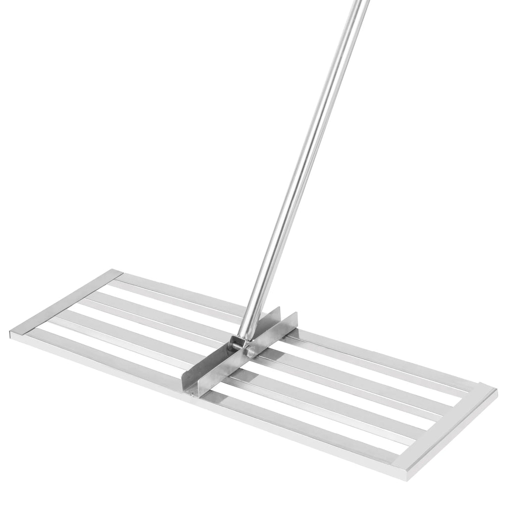 30 x 10in Stainless Steel Lawn Leveling Rake with 77 in Handle N563