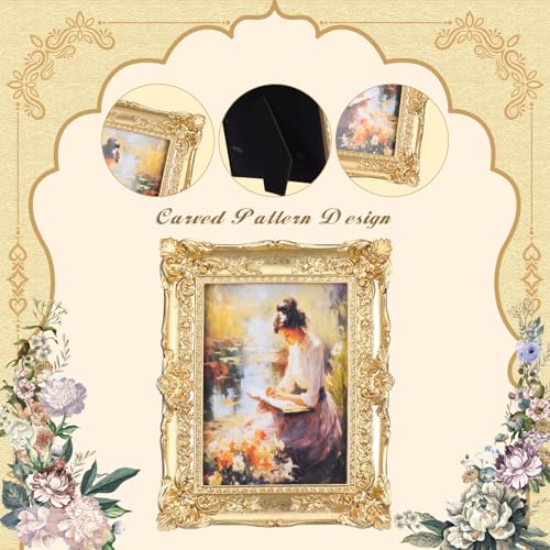 4 Pcs Vintage 4x6 Oval Ornate Picture Frame Set B65836
