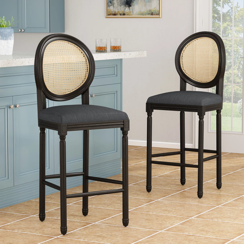 Upholstered Wood Barstools Set of 2 K5107