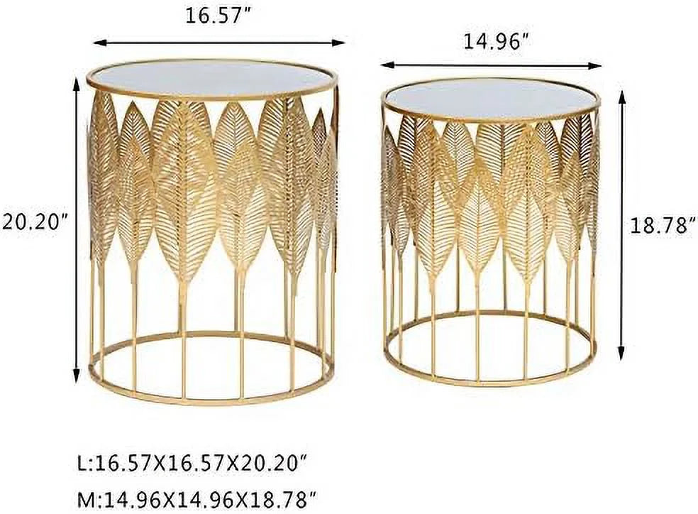 Gold Accent Metal Nesting Side Tables R188