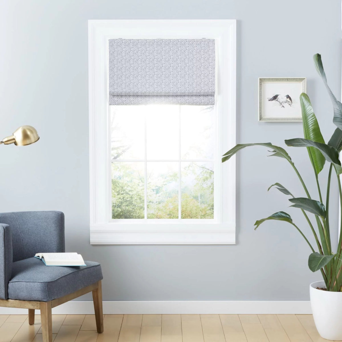 Dark Grey 34"x64" Blackout Roman Shade B451