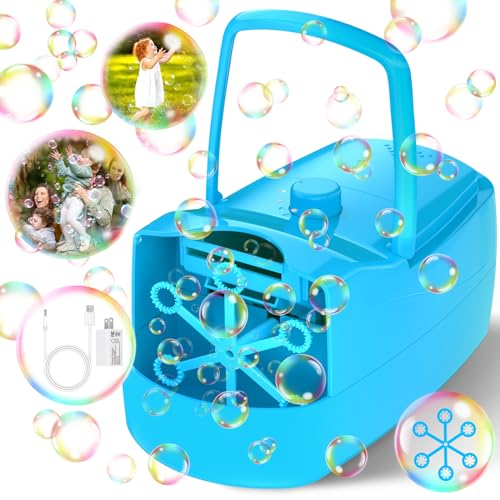 Automatic Bubble Machine with 2 Speeds and 6 Wands Y82017