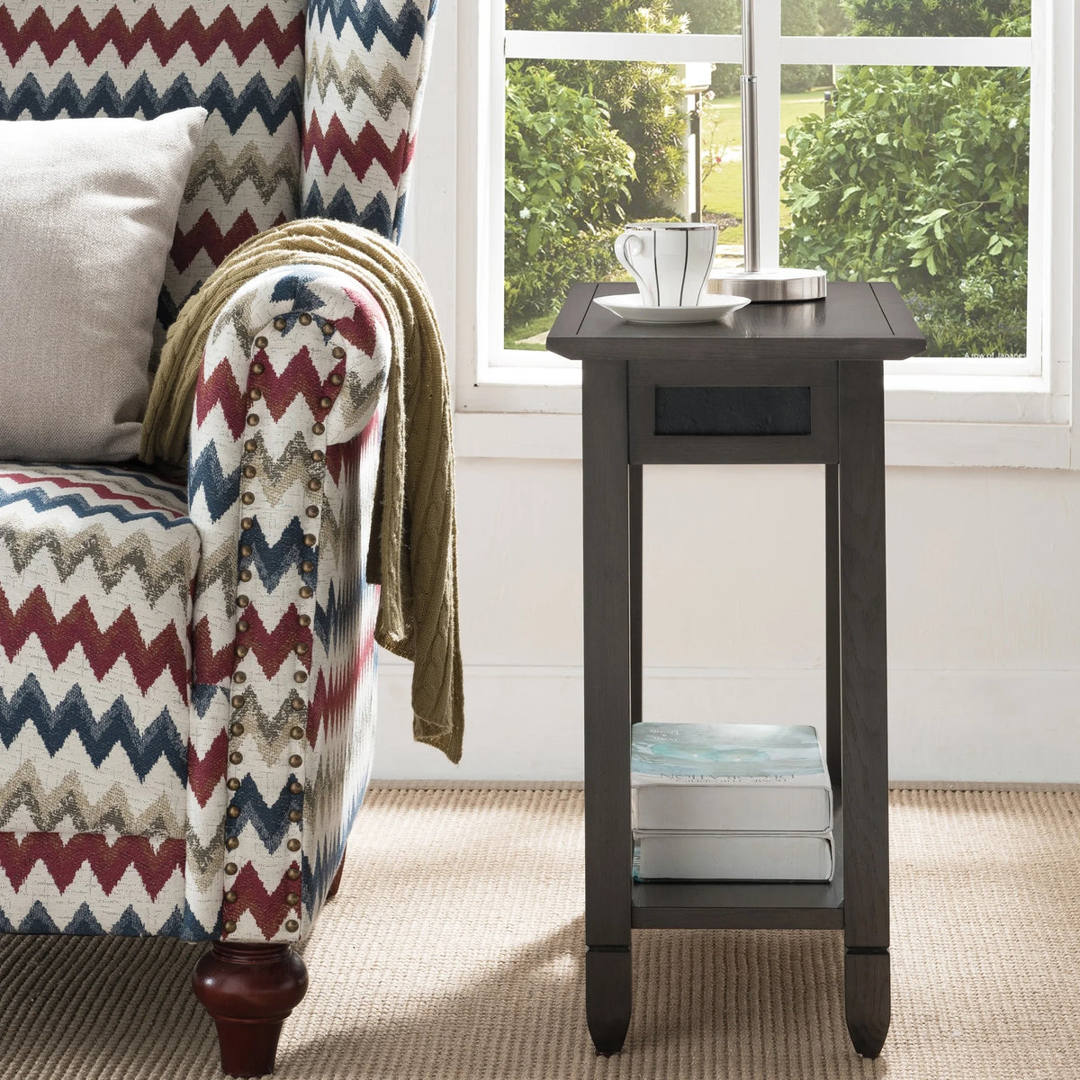 Rustic Oak Chairside Table C743535