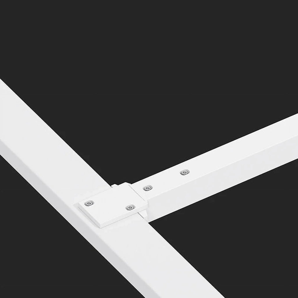 White Wooden Computer Desk with Metal Frame L954853