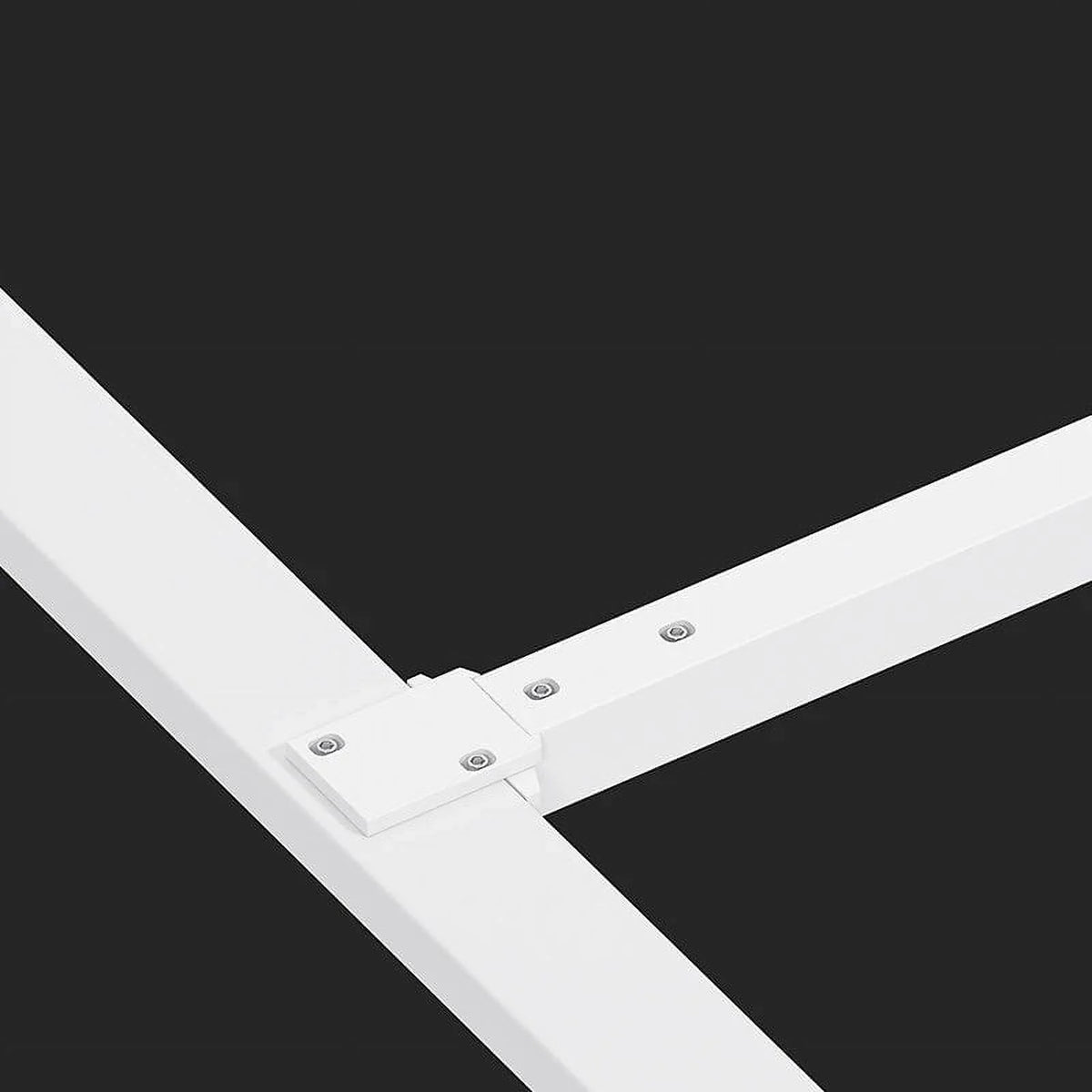 White Wooden Computer Desk with Metal Frame L954853