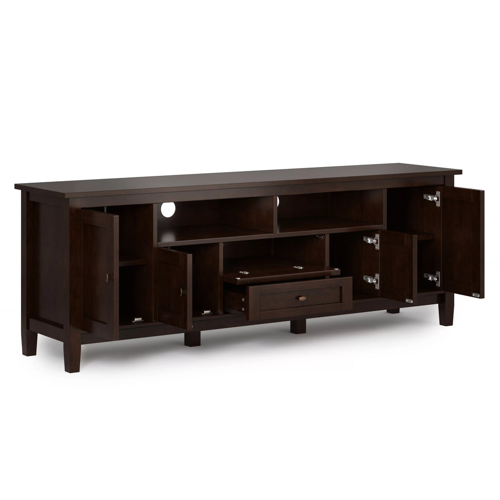 72 inch Wide Solid Wood TV Media Stand in Russet Brown U634