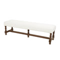 Fabric Bench with Brown Traditional Wood Turned Legs L628