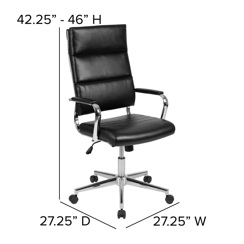 Black Ergonomic Faux Leather Office Chair Q183242