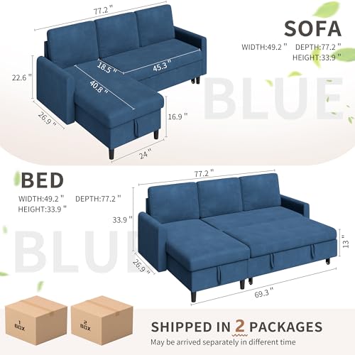 L Shaped Sleeper Sofa Bed with Storage W406830