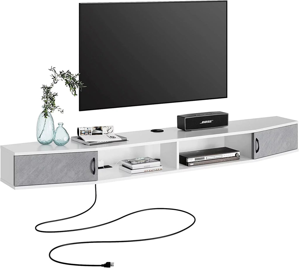 Black Floating TV Stand Wall Mounted Shelf Z7367