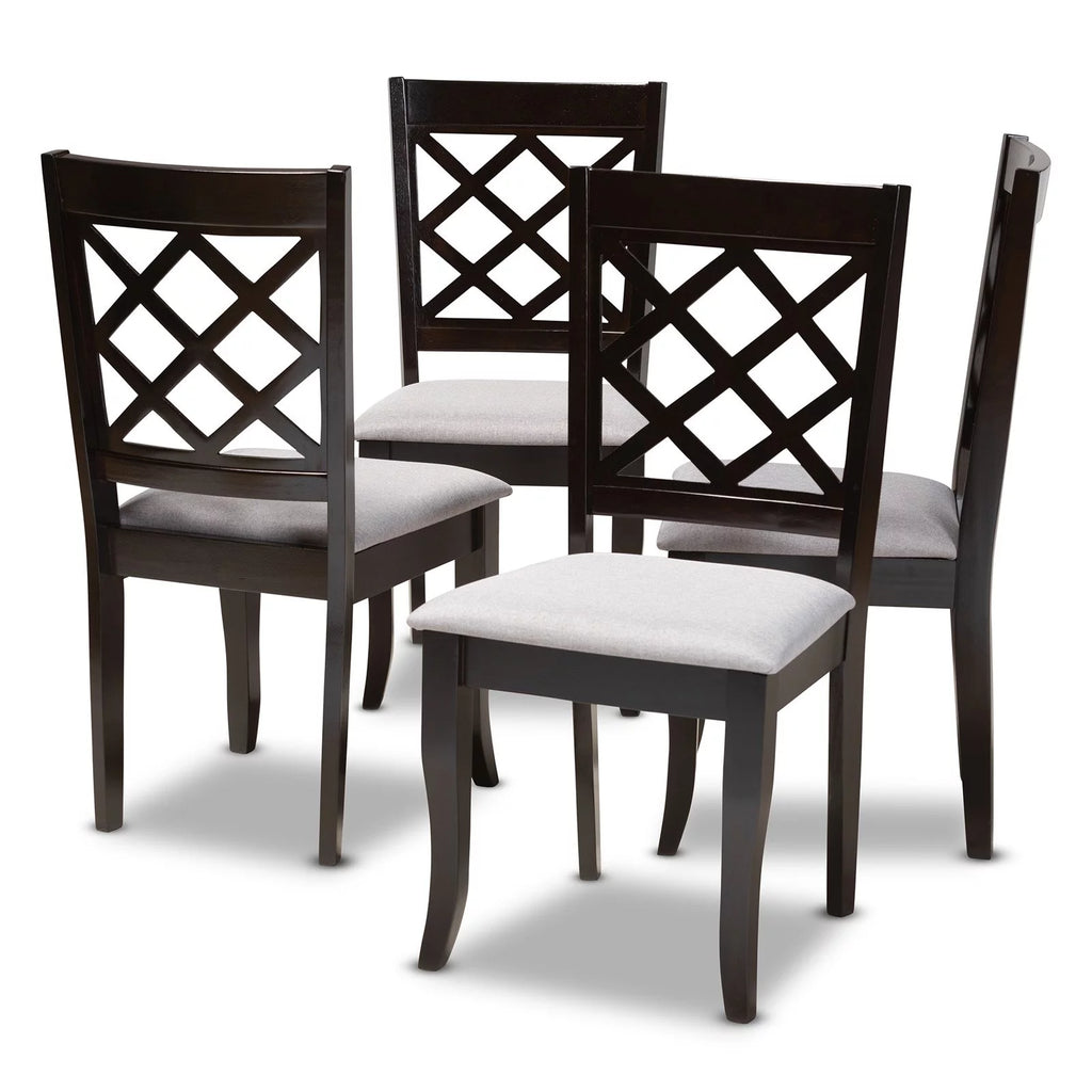 Sand Fabric Dark Brown 2-Piece Dining Chair Set F4607