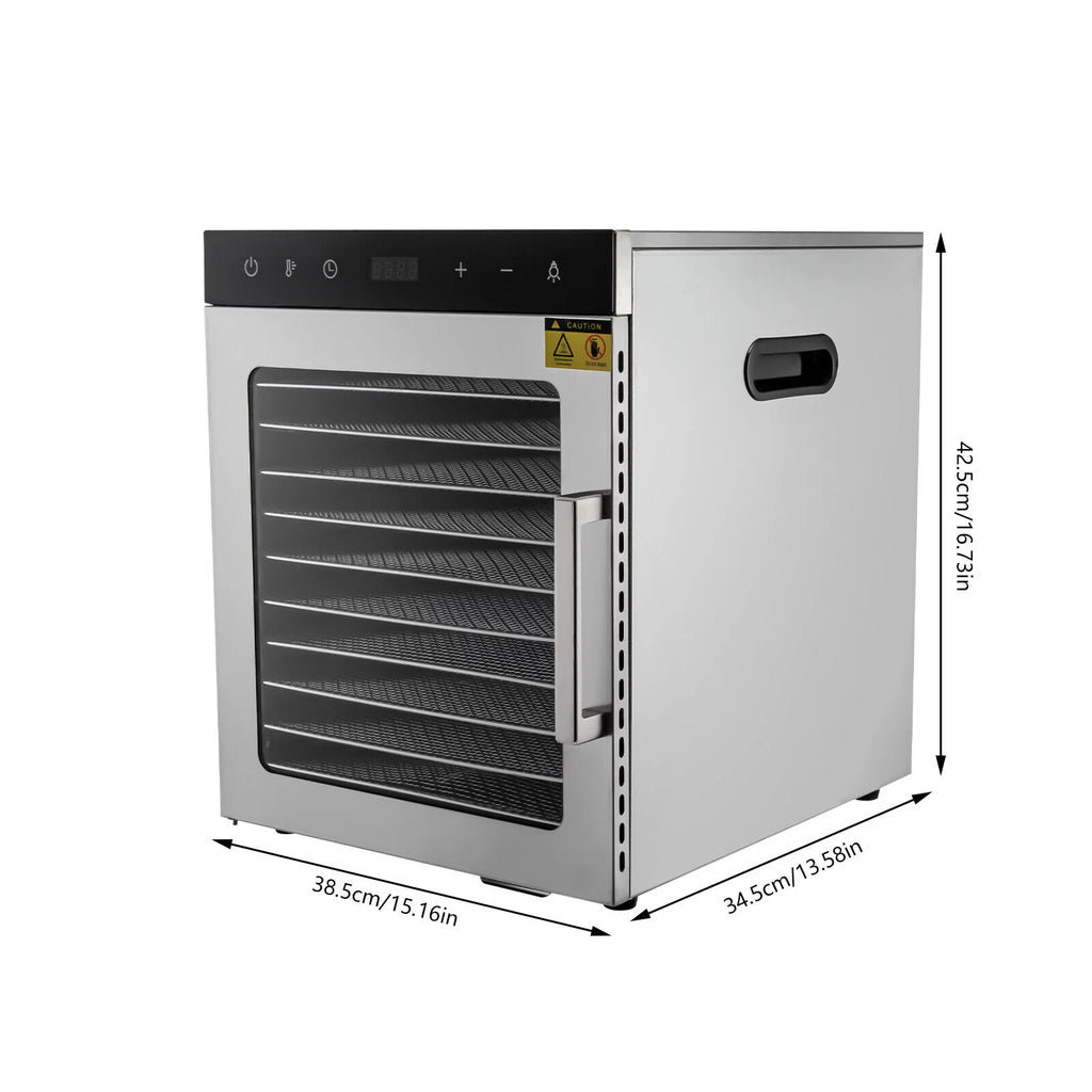 800W 10-Tray Stainless Steel Food Dehydrator P880