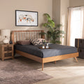 Queen Walnut Brown Engineered Wood Platform Bed G22801