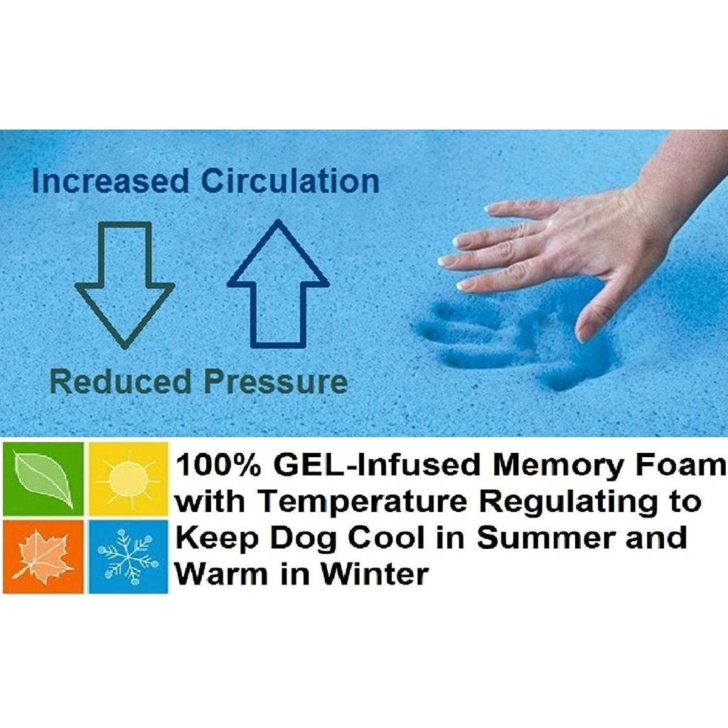 Orthopedic Gel Memory Foam Dog Bed Large with Waterproof Liner Cover S242998