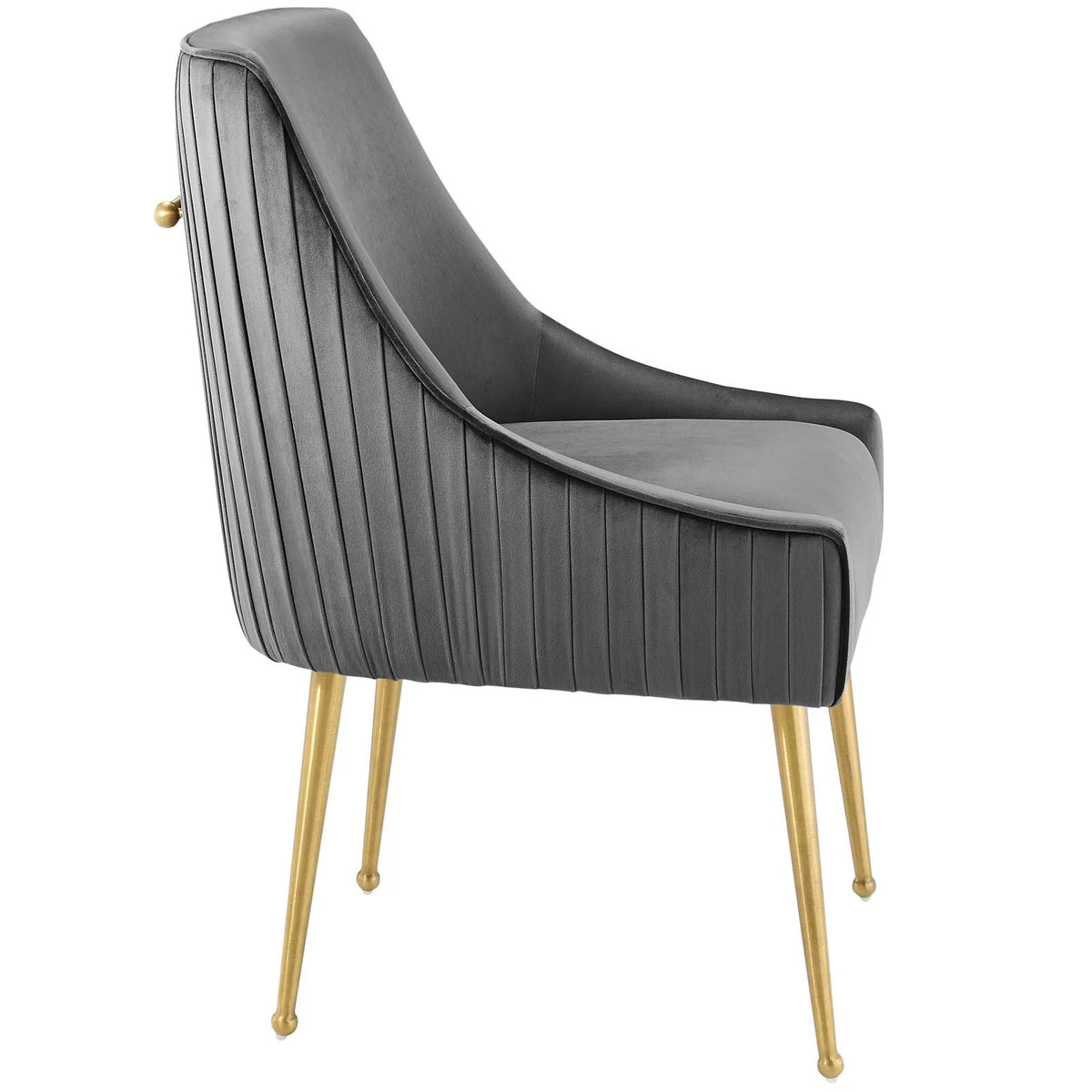 Gray Upholstered Velvet Dining Chair D689662