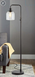 60" 1-Light Black Metal Floor Lamp J563286