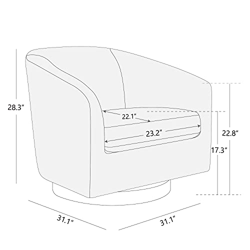 Swivel Upholstered Fabric Barrel Chair C51888
