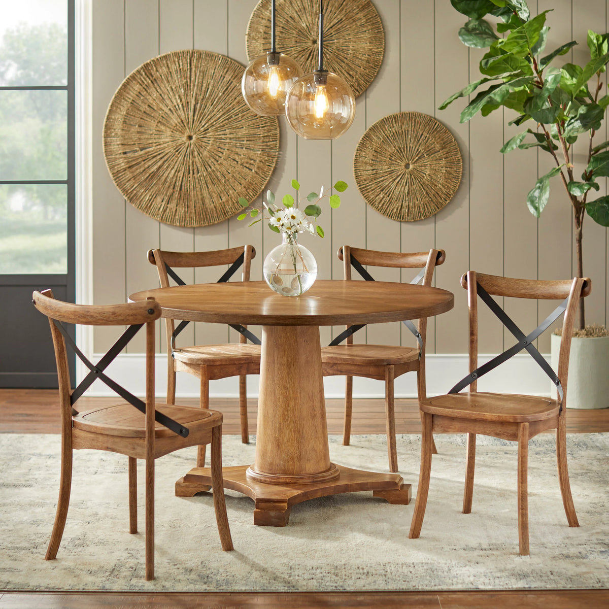 White Pedestal Table R80503