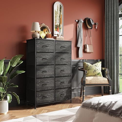 Black 10 Drawer Tall Dresser M477704