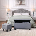 3 in 1 Tufted Linen Storage Ottoman Bench Set Y5558