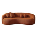 Orange Boucle Fabric Curvy Couch Z195