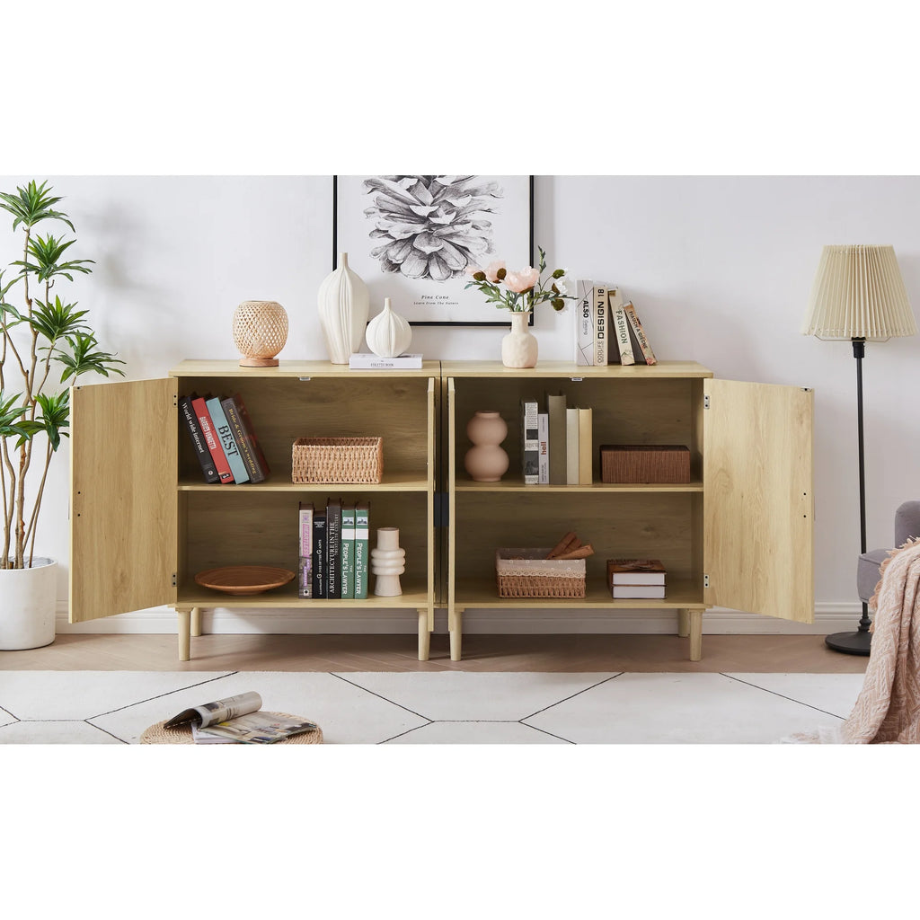 Rattan Kitchen Storage Cabinet Buffet S845