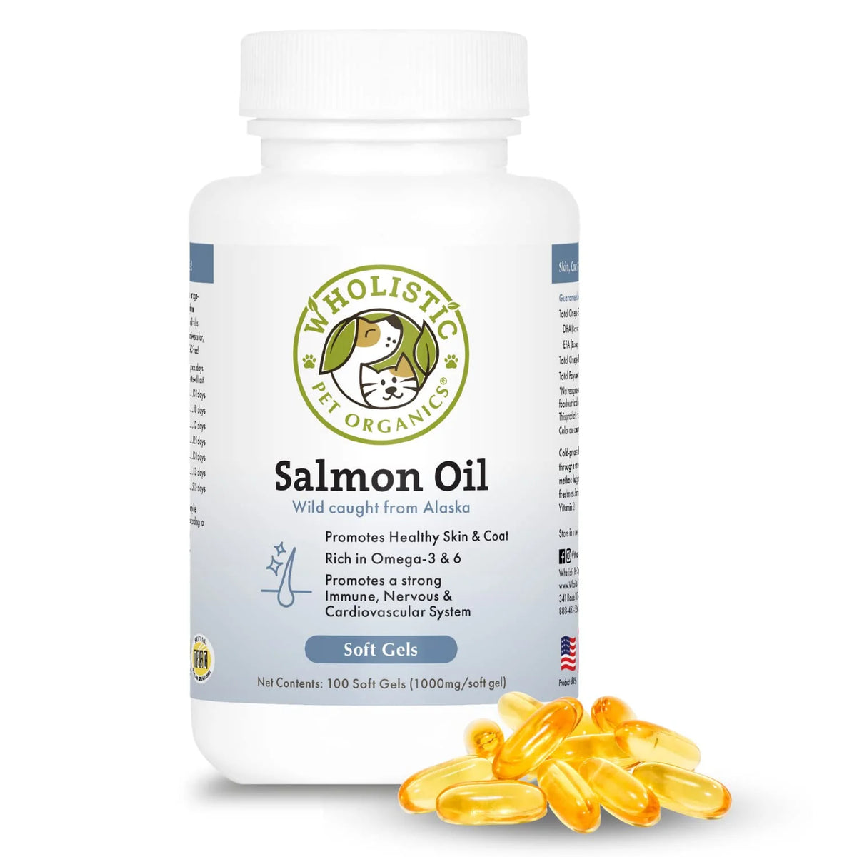 Wild Alaskan Salmon Oil for Dogs 100 Capsules T2957