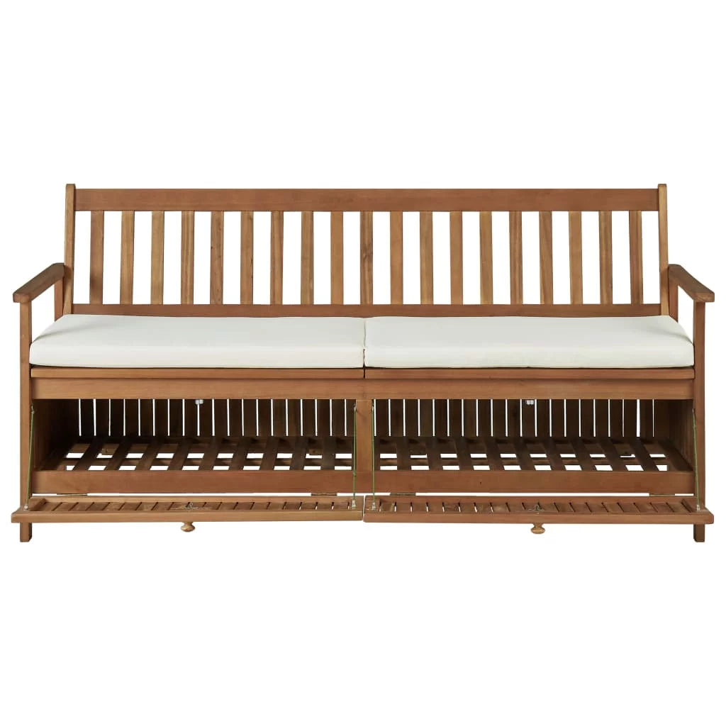 Solid Acacia Wood Storage Bench with Cushion X2954