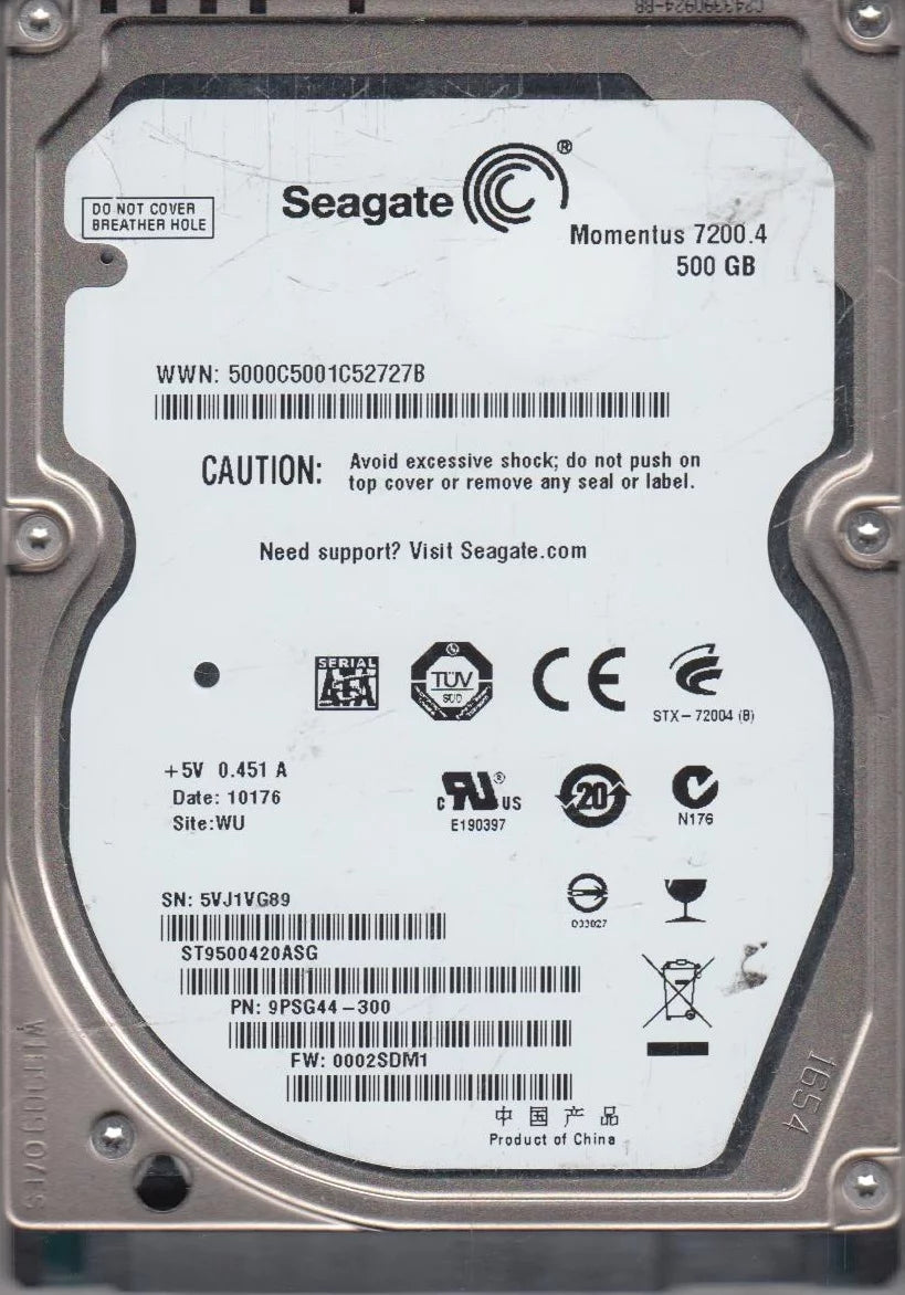 500GB SATA 2.5 Hard Drive V22195