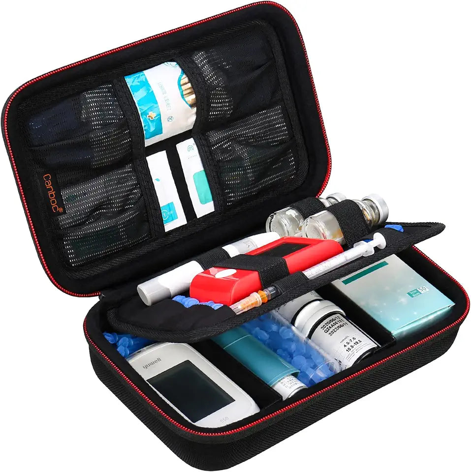 Black Diabetic Supplies Travel Case I180270